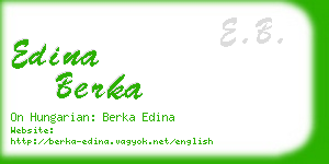 edina berka business card